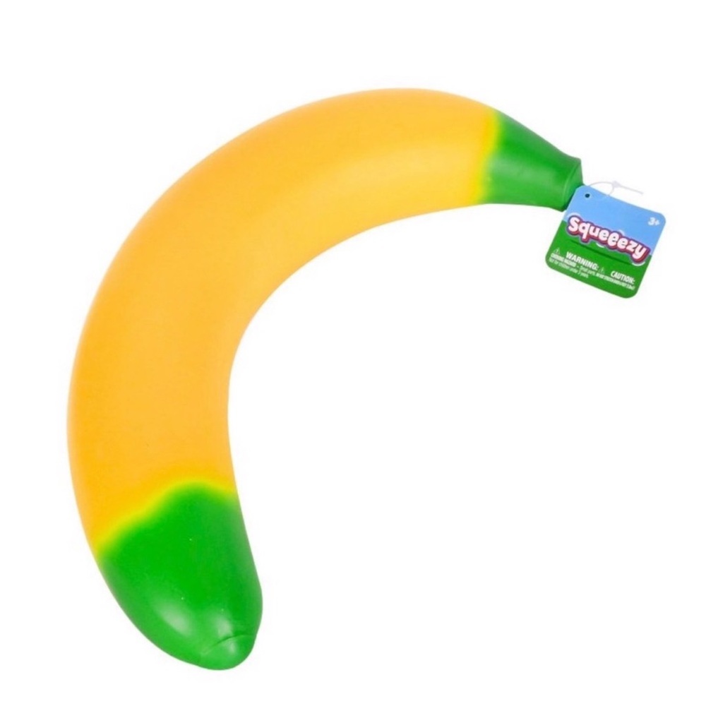 Squeezy Stretchy Yellow Banana Stress Toy - Kids Action Play NWT